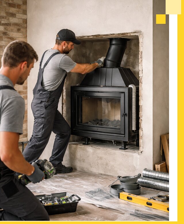 Установка каминных топок в Ялте: монтаж, подключение