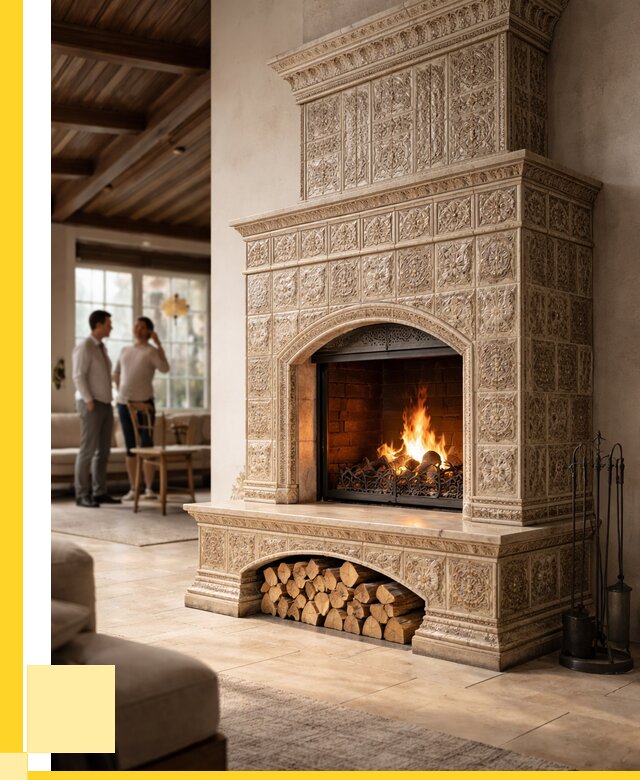 Купить изразцовый камин в Ялте от 255400 р. | ЭриданЯлт