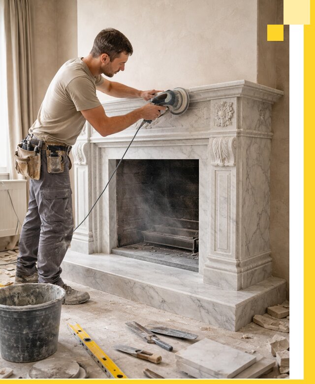 Изготовление и установка мраморных каминов в Ялте под ключ