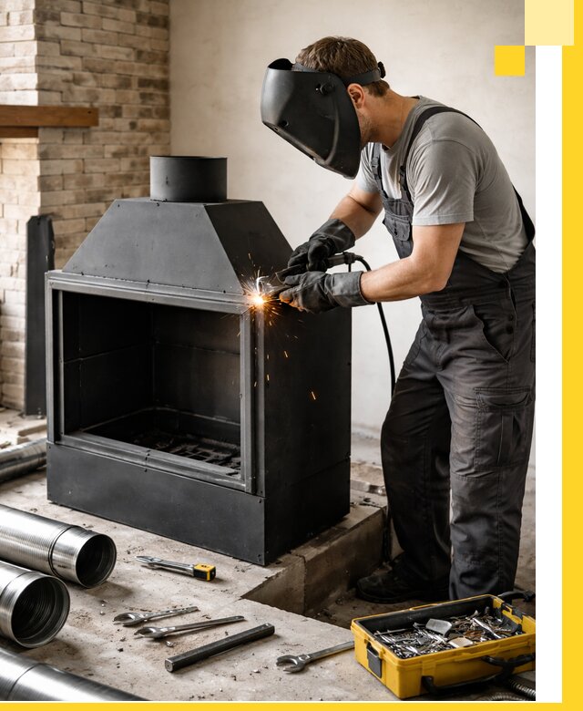 Продажа и установка металлических каминов в Ялте под ключ