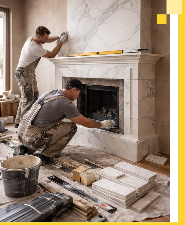 Отделка каминов в Ялте качественные облицовочные работы