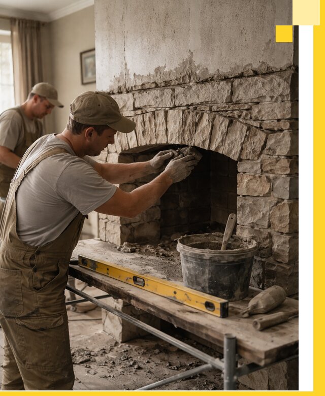 Изготовление каминов под ключ в Ялте, монтаж и отделка