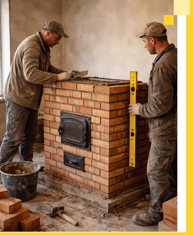 Отопительные печи под ключ в Ялте, установка и сборка