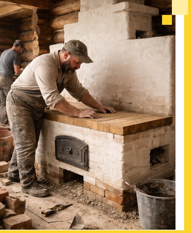 Проектирование и установка русской печи с лежанкой в Ялте