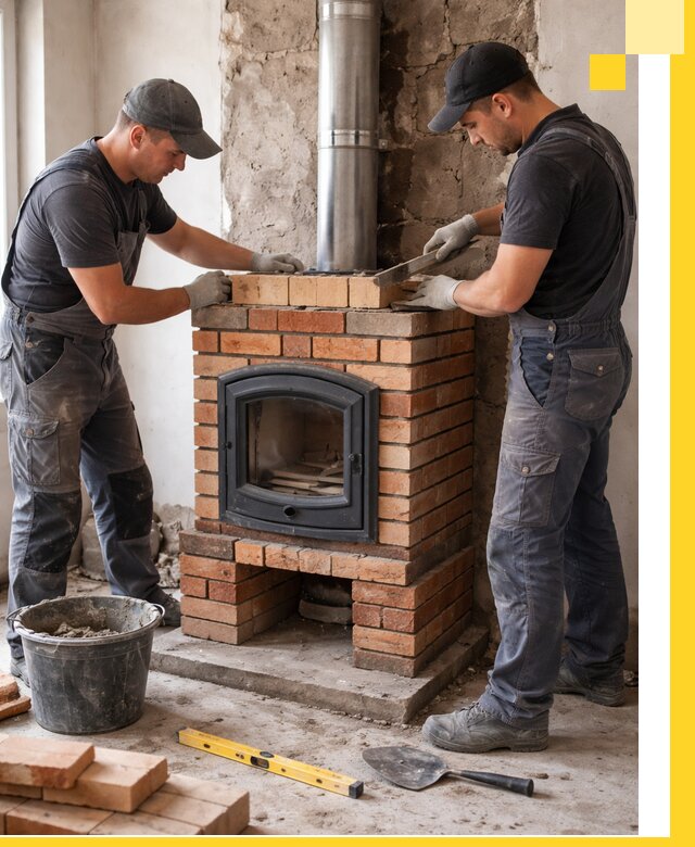 Монтаж печи камина под ключ в Ялте с гарантией и пусконаладкой