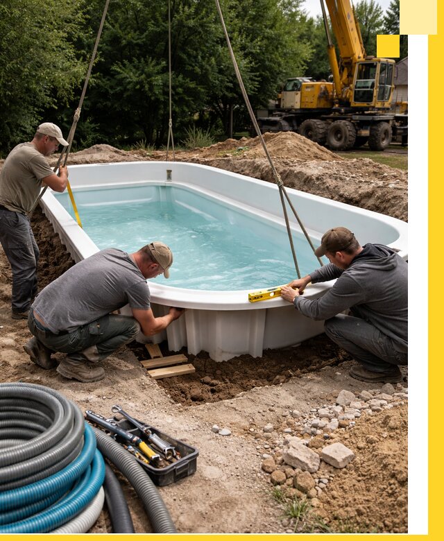 Установка и монтаж композитных бассейнов под ключ в Ялте