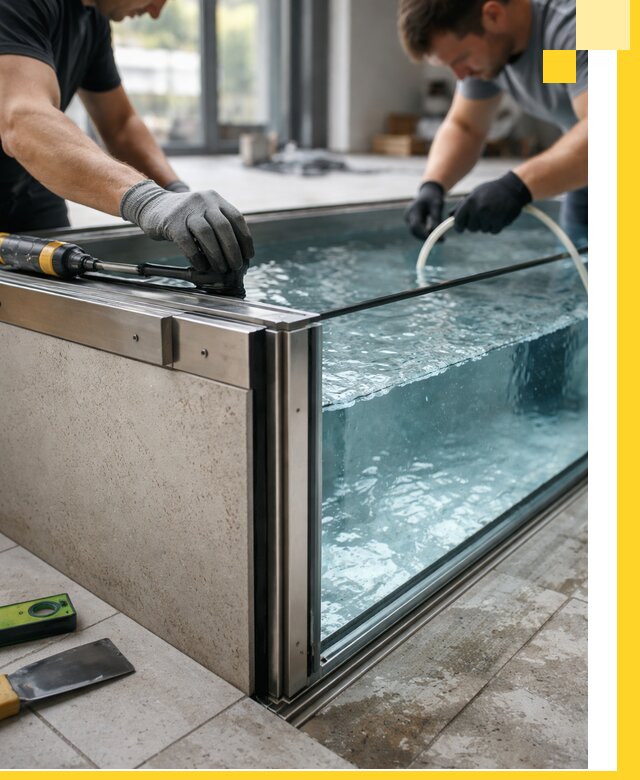 Проектирование и монтаж стеклянных бассейнов в Ялте