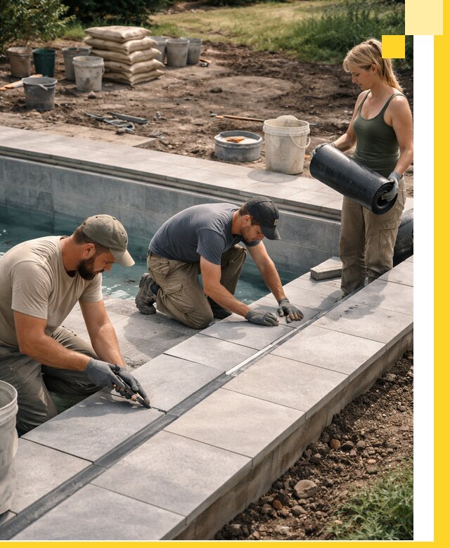 Строительство и монтаж уличных бассейнов под ключ в Ялте