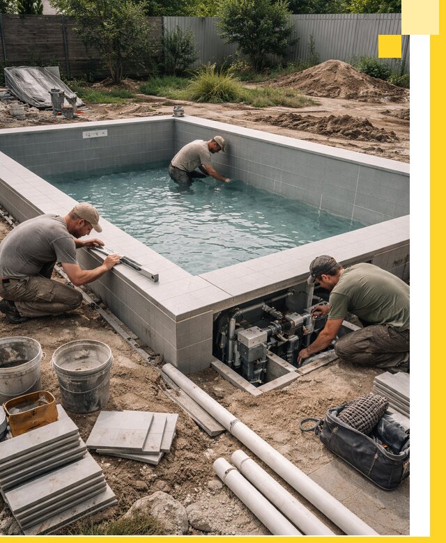 Строительство и монтаж бассейнов для дачи под ключ в Ялте