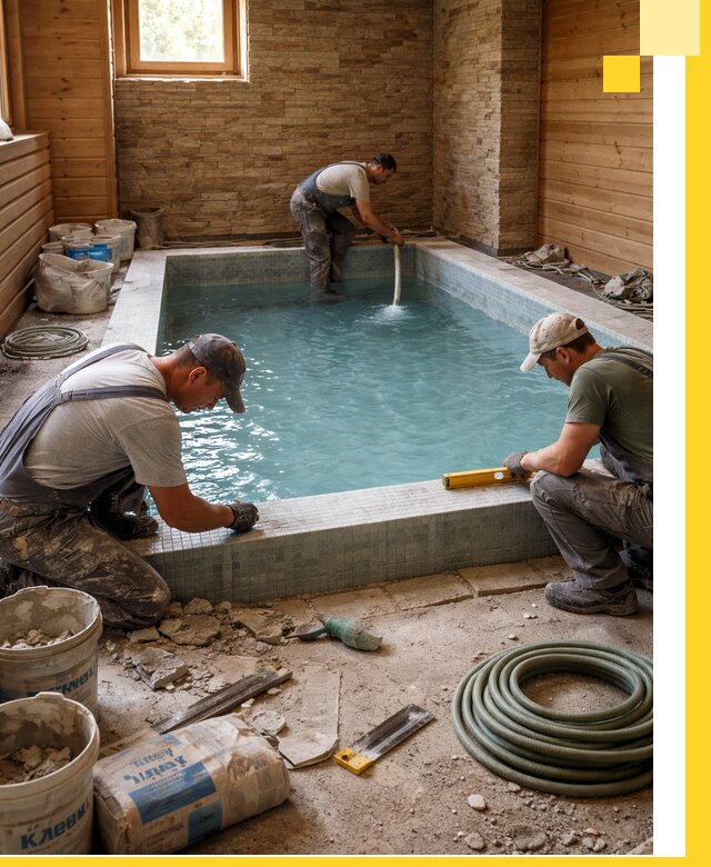 Проектирование и строительство бассейнов для бани в Ялте