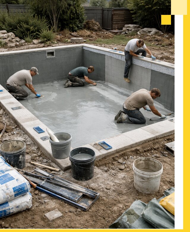 Изготовление и монтаж чаши бассейна под ключ в Ялте