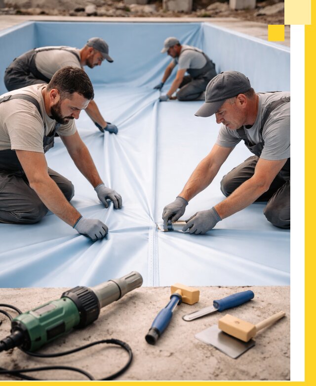 ПВХ пленка для бассейнов с монтажом и гарантией в Ялте