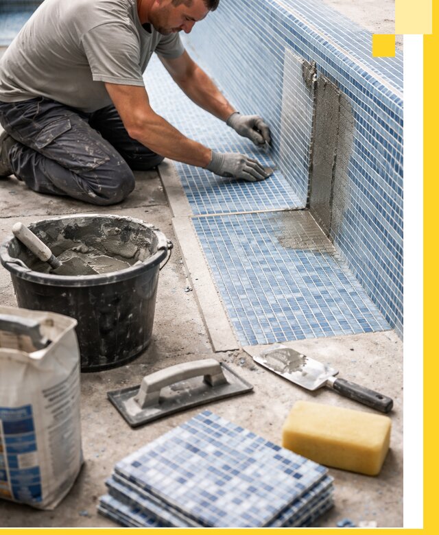 Укладка и ремонт мозаики для бассейнов под ключ в Ялте