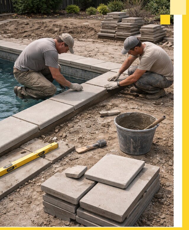 Установка и изготовление копингового камня для бассейнов в Ялте
