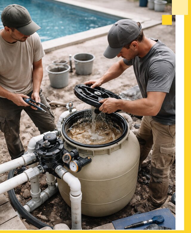 Установка и обслуживание песочных фильтров для бассейнов в Ялте