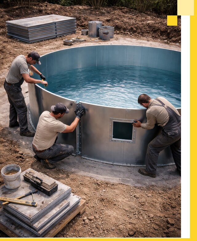 Круглые бассейны под ключ в Ялте проектирование и монтаж