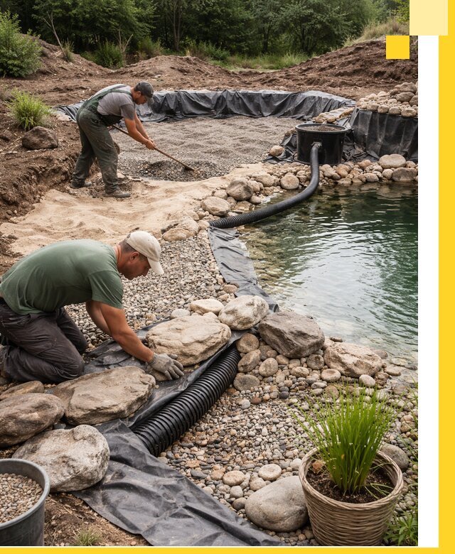 Строительство природных бассейнов и озер в Ялте под ключ