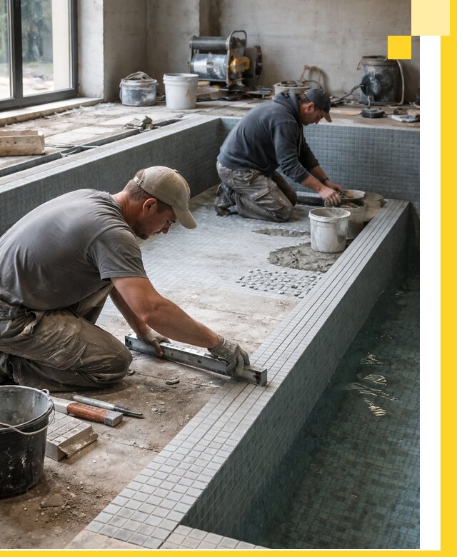 Строительство бассейна в частном доме в Ялте под ключ