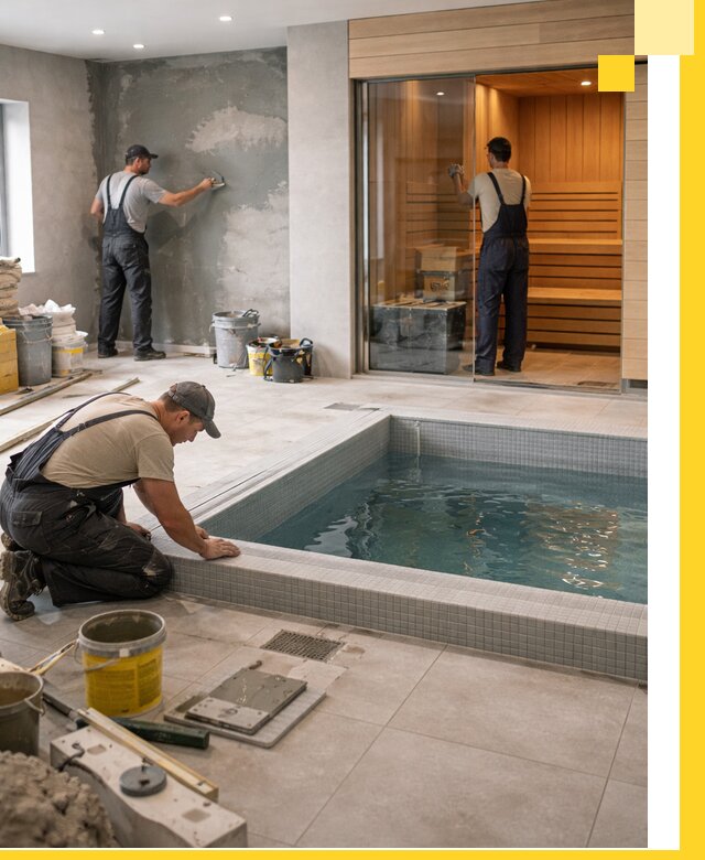 Проектирование и строительство сауны с бассейном в Ялте