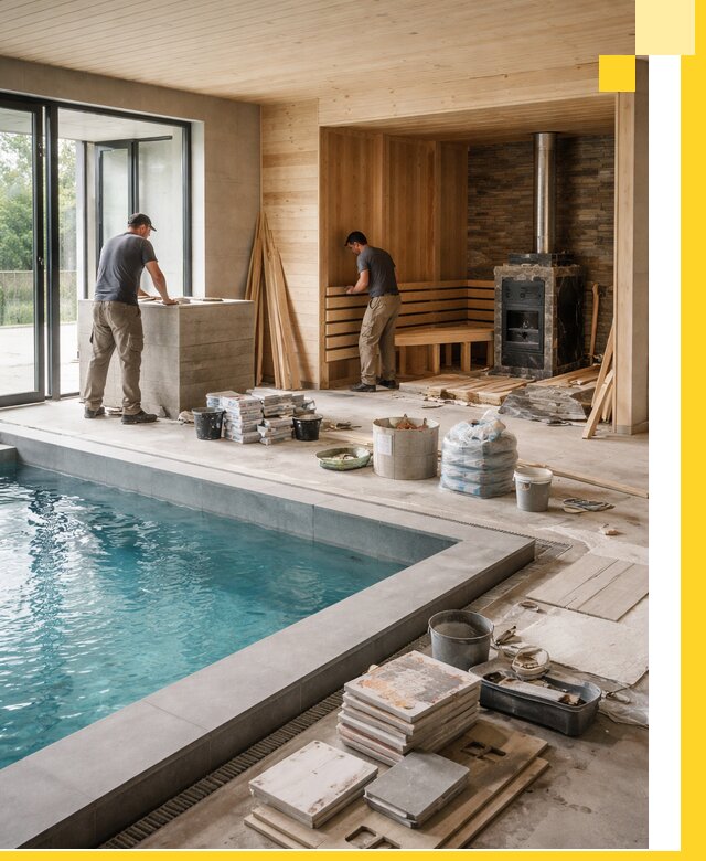 Проектирование и строительство бань с бассейном в Ялте