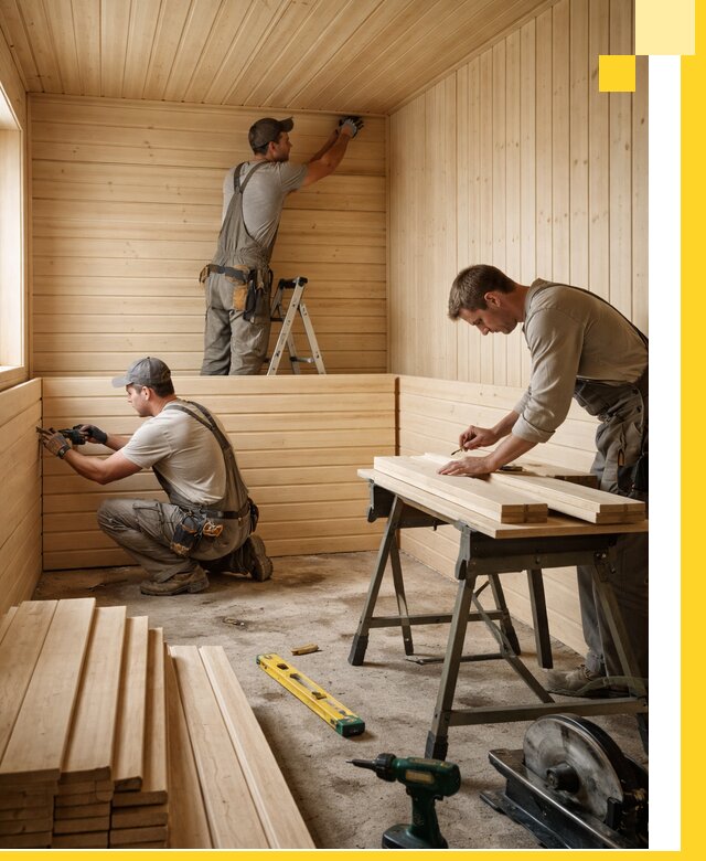 Обшивка саун в Ялте из натуральной древесины под ключ