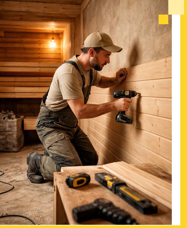 Профессиональная внутренняя отделка бани в Ялте под ключ