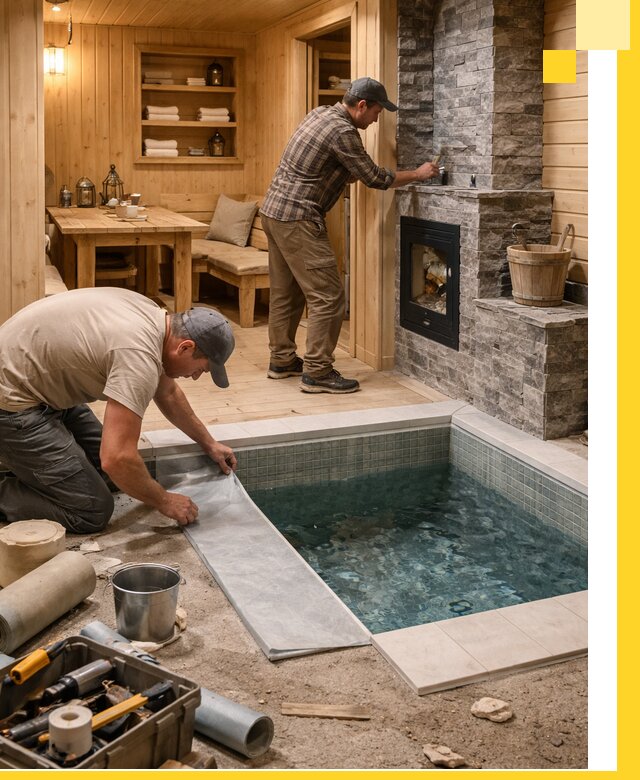 Строительство бань с комнатой отдыха под ключ в Ялте