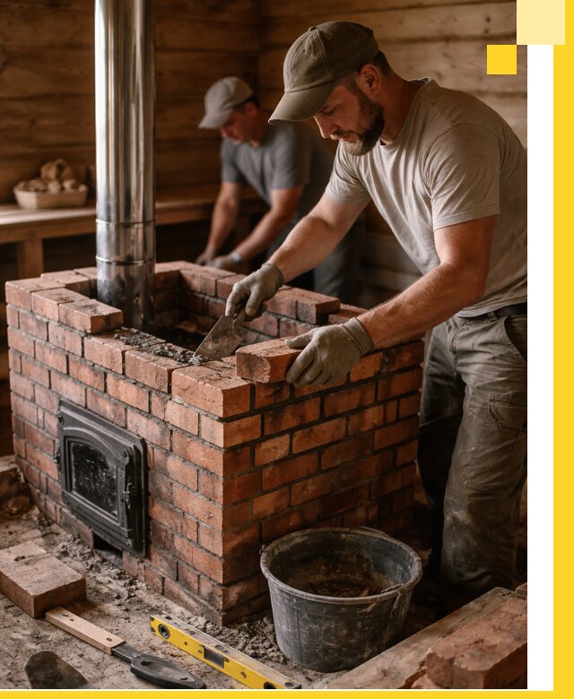 Кирпичные печи для бани под ключ в Ялте, проект и монтаж