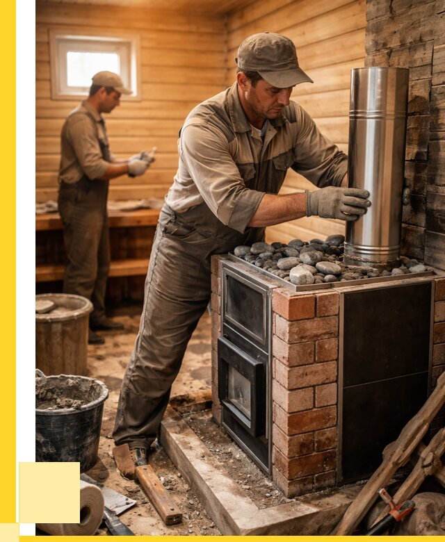 Монтаж печи в бане под ключ в Ялте от 20432 р. | ЭриданЯлт