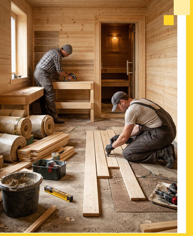 Индивидуальный проект бани с комнатой отдыха под ключ в Ялте