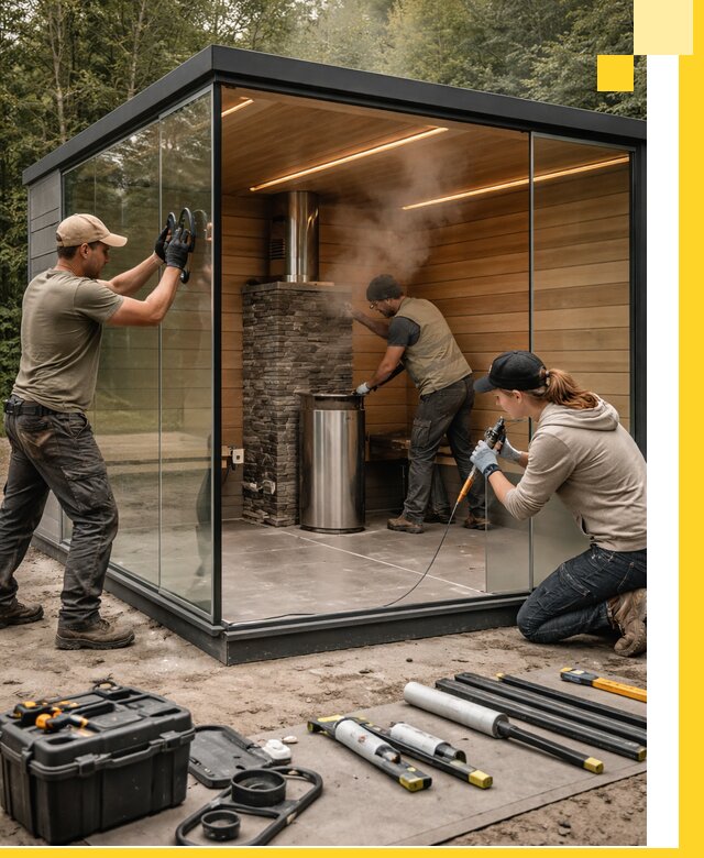 Проектирование и строительство стеклянных бань в Ялте