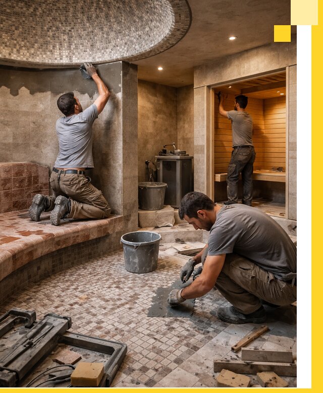 Проект и строительство хамама бани и сауны под ключ в Ялте